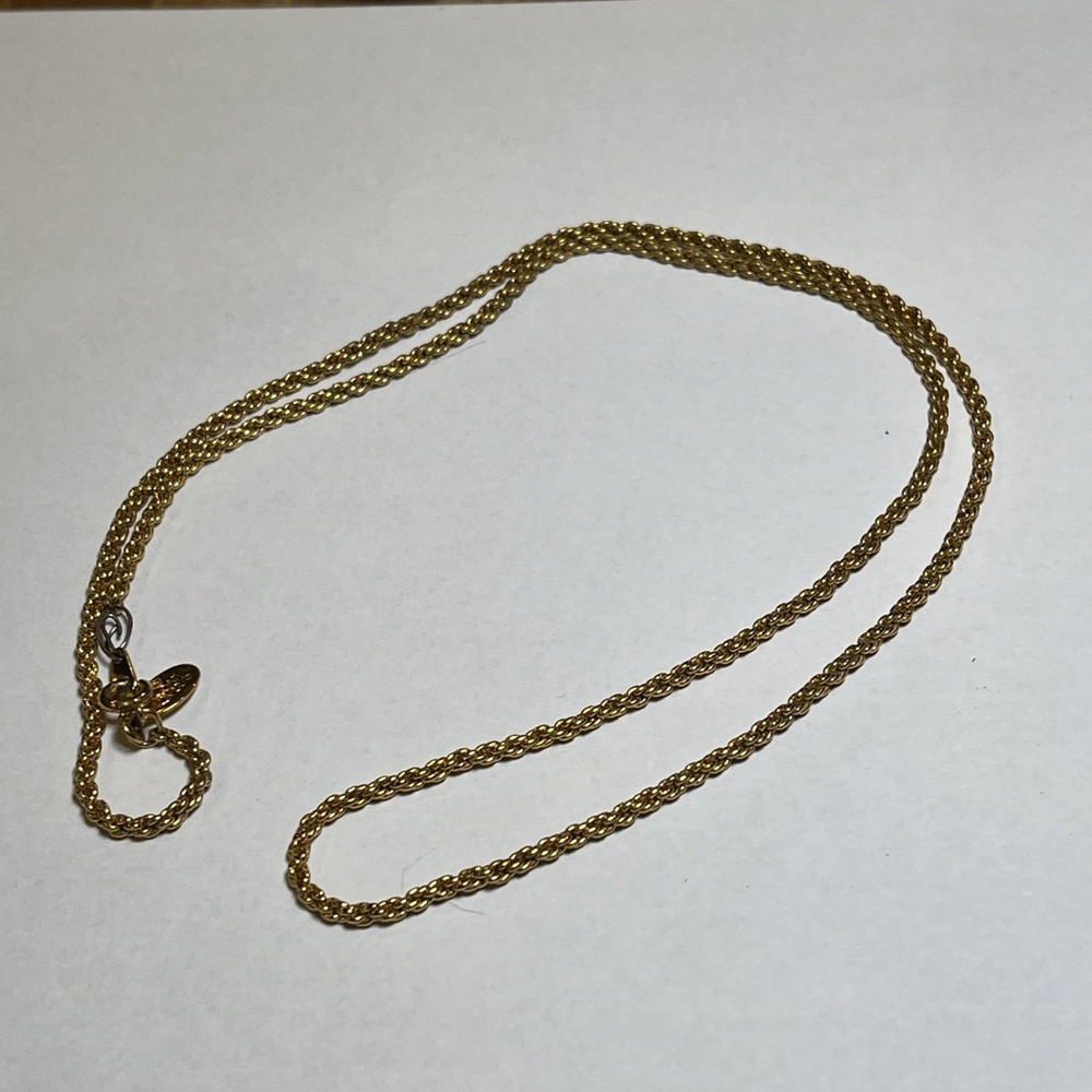 Vintage Joan Rivers 22" Gold Tone Rope Chain Necklace, Damaged